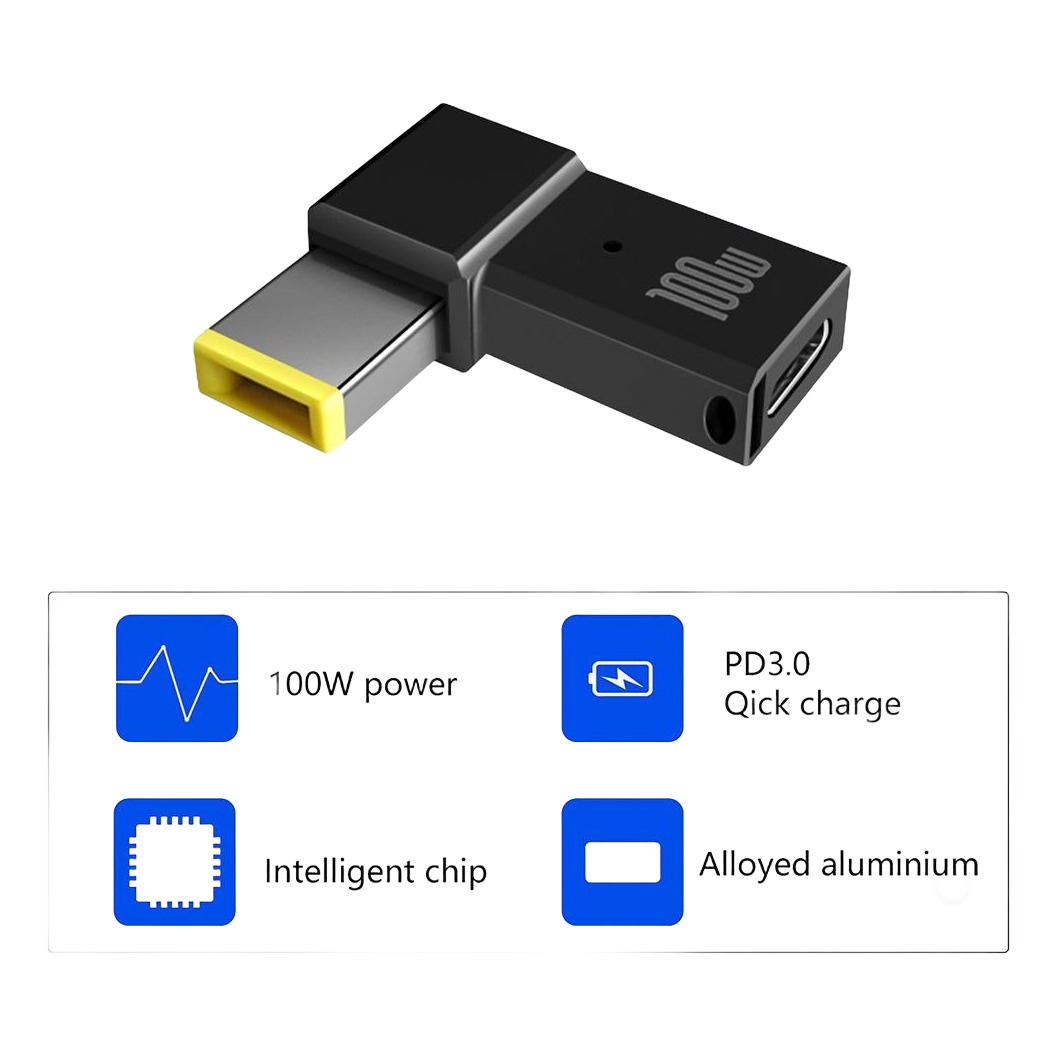Adaptateur USB-C femelle vers embout carré d'alimentation Adaptateur USB-C femelle vers embout carré d'alimentation, vue principale