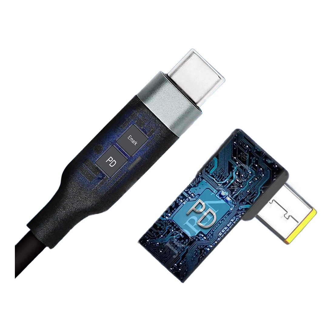 Adaptateur USB-C femelle vers embout carré d’alimentation Adaptateur USB-C femelle vers embout carré d'alimentation, vue de trois quarts