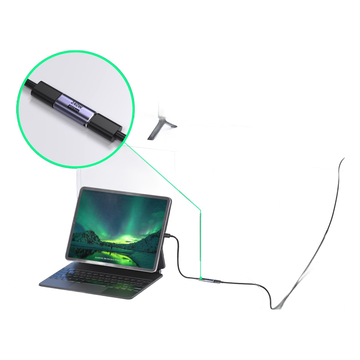 Adaptateur USB-C femelle vers femelle 240 W, lot de 5 Adaptateur USB-C femelle vers femelle 240 W, lot de 5, vue de trois quarts