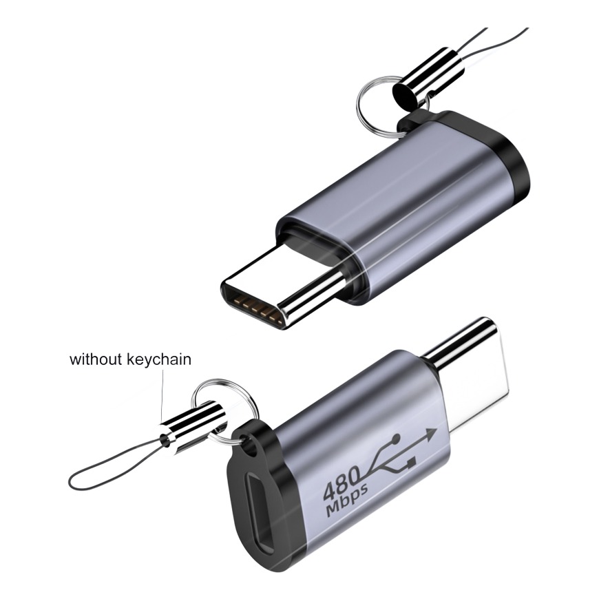 Adaptateur USB-C femelle vers Micro USB et Mini USB Adaptateur USB-C femelle vers Micro USB et Mini USB, vue principale