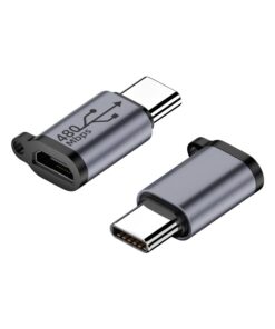 Adaptateur USB-C femelle vers Micro USB et Mini USB, vue de trois quarts