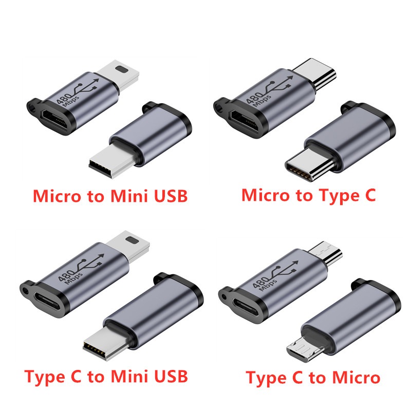 Adaptateur USB-C femelle vers Micro USB et Mini USB Adaptateur USB-C femelle vers Micro USB et Mini USB, detail