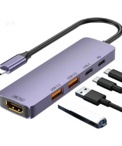 Adaptateur USB C HDMI 4 en 1, métal, avec charge et données, vue principale