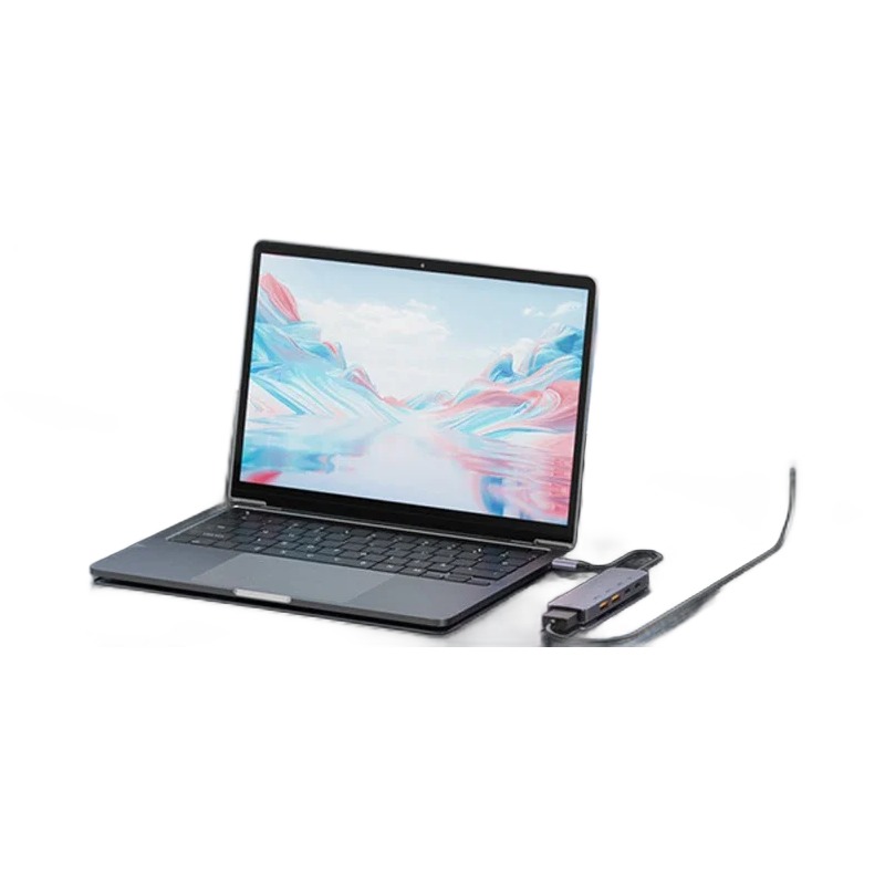 Adaptateur USB C HDMI 4 en 1, métal, avec charge et données Adaptateur USB C HDMI 4 en 1, métal, avec charge et données, vue de face