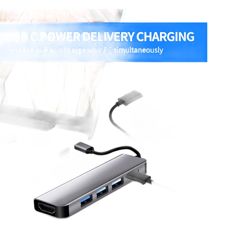 Adaptateur USB C HDMI 4K, hub avec lecteur de cartes et ports USB Adaptateur USB C HDMI 4K, hub avec lecteur de cartes et ports USB, detail