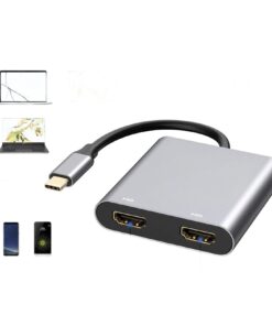 Adaptateur USB C HDMI à double sortie, boîtier en métal, vue principale