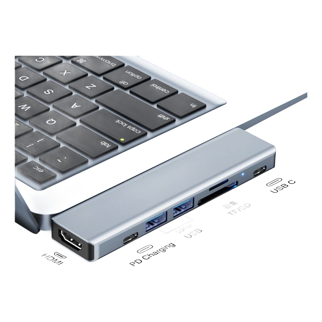 Adaptateur USB C HDMI, station 7 en 1 avec lecteur de carte Adaptateur USB C HDMI, station 7 en 1 avec lecteur de carte, vue principale