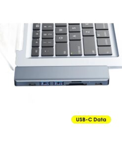 Adaptateur USB C HDMI, station 7 en 1 avec lecteur de carte, vue de face