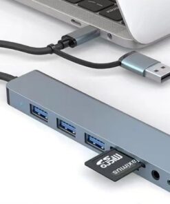 Adaptateur USB-C, hub USB-C 3 en 1 : PD100W, 4K, USB 3.0, vue de trois quarts