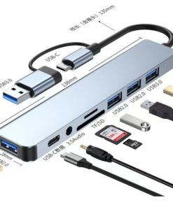 Adaptateur USB-C, hub USB-C 3 en 1 : PD100W, 4K, USB 3.0, vue arriere