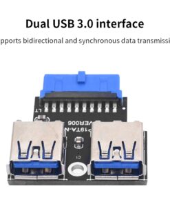 Adaptateur USB C interne pour carte mère, 19 broches vers Type-C, vue de face