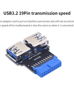 Adaptateur USB C interne pour carte mère, 19 broches vers Type-C, detail