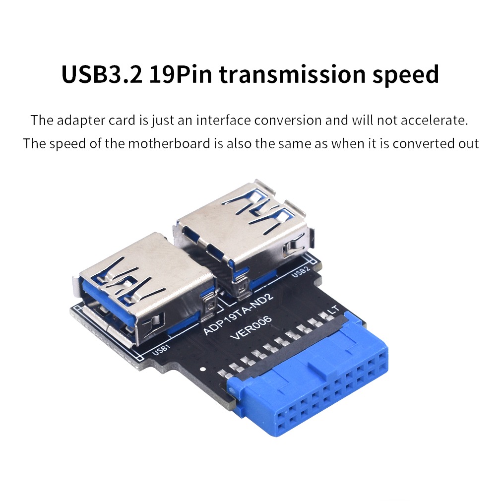Adaptateur USB C interne pour carte mère, 19 broches vers Type-C Adaptateur USB C interne pour carte mère, 19 broches vers Type-C, detail