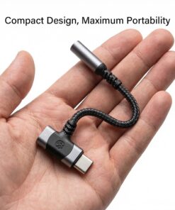 Adaptateur USB C jack 3,5 mm a convertisseur audio dedie, vue de face