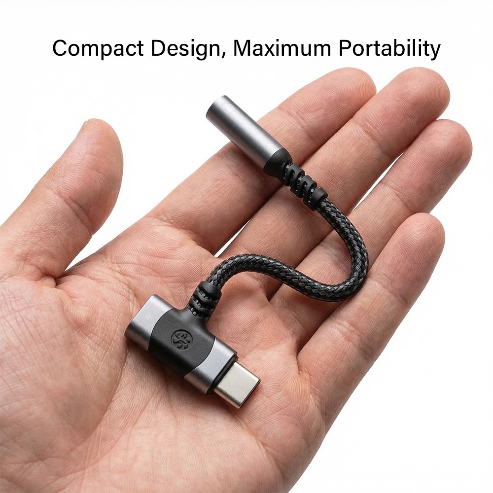 Adaptateur USB C jack 3,5 mm a convertisseur audio dedie Adaptateur USB C jack 3,5 mm a convertisseur audio dedie, vue de face