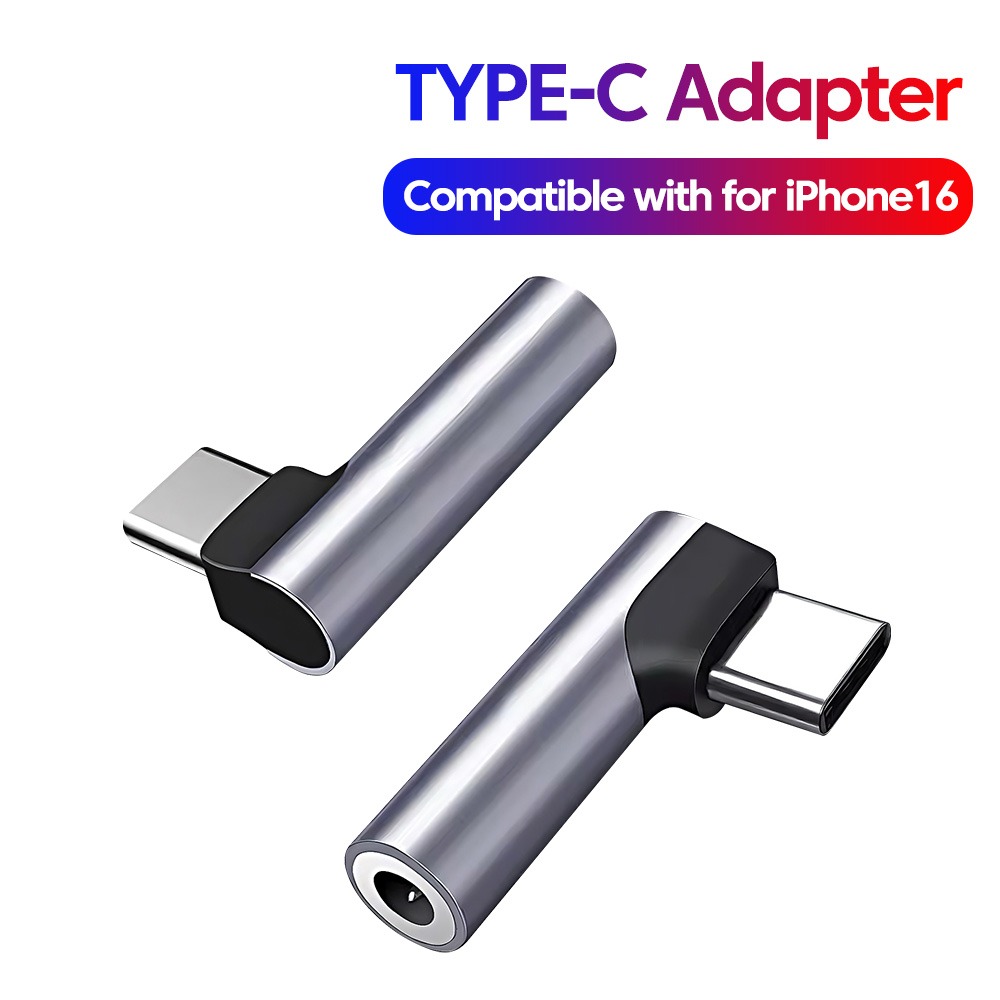 Adaptateur USB C jack 3,5 mm coude pour usage en poche Adaptateur USB C jack 3,5 mm coude pour usage en poche, vue de trois quarts