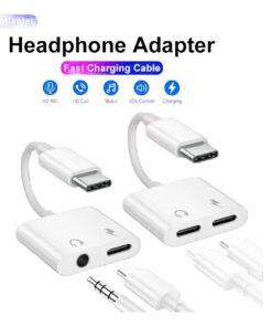 Adaptateur USB c jack 3,5 mm et port de charge, vue arriere