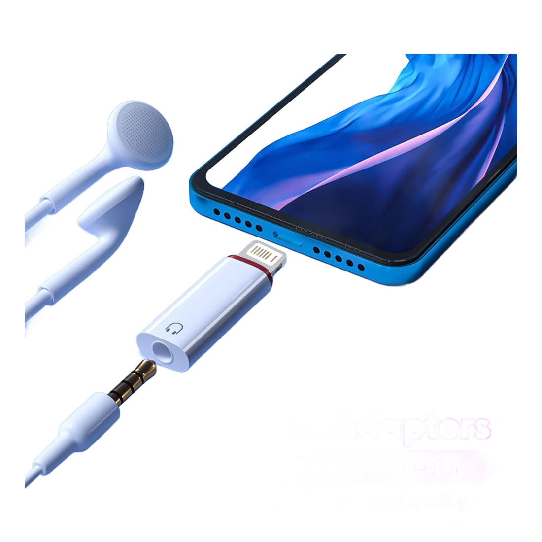 Adaptateur USB C jack 3,5 mm, ou version pour ancien iPhone Adaptateur USB C jack 3,5 mm, ou version pour ancien iPhone, vue principale