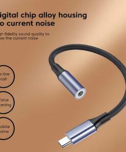 Adaptateur USB C jack 3,5 mm pour casque filaire, vue de face