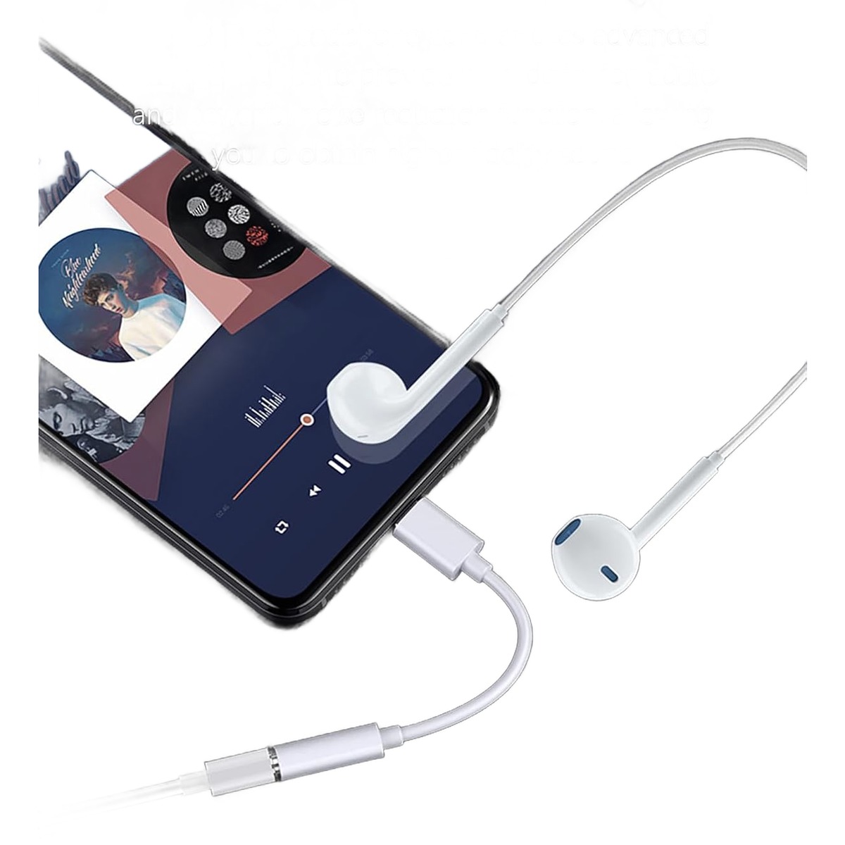 Adaptateur USB c jack 3,5 mm, puce audio intégrée Adaptateur USB c jack 3,5 mm, puce audio intégrée, vue de face