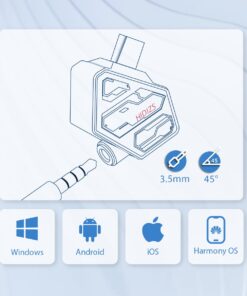 Adaptateur USB C jack avec convertisseur audio dédié, vue de face