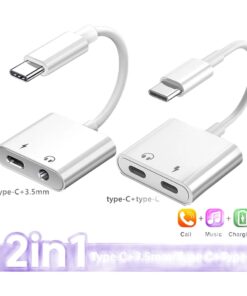 Adaptateur USB c jack avec seconde sortie de type C, vue principale