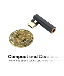 Adaptateur USB C jack coudé à 90 degrés pour écouteurs, gris ou noir, vue principale