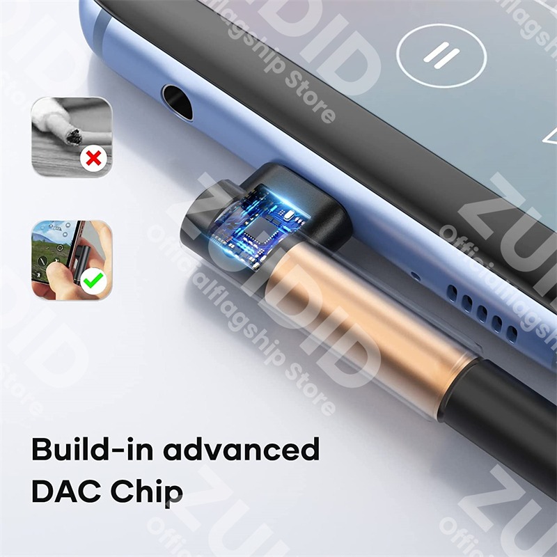 Adaptateur USB C jack coudé à 90 degrés pour écouteurs, gris ou noir Adaptateur USB C jack coudé à 90 degrés pour écouteurs, gris ou noir, vue de face