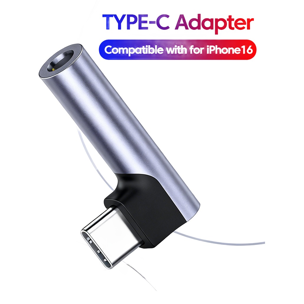 Adaptateur USB C jack coudé à angle droit, appels compris Adaptateur USB C jack coudé à angle droit, appels compris, vue de face