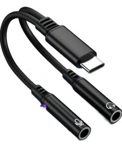 Adaptateur USB C jack deux sorties pour partager le son à deux, vue principale