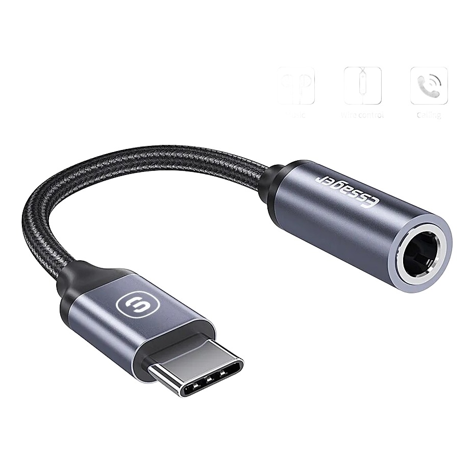 Adaptateur USB C jack en cordon audio auxiliaire Adaptateur USB C jack en cordon audio auxiliaire, vue principale