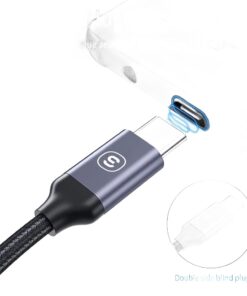 Adaptateur USB C jack en cordon audio auxiliaire, vue de trois quarts