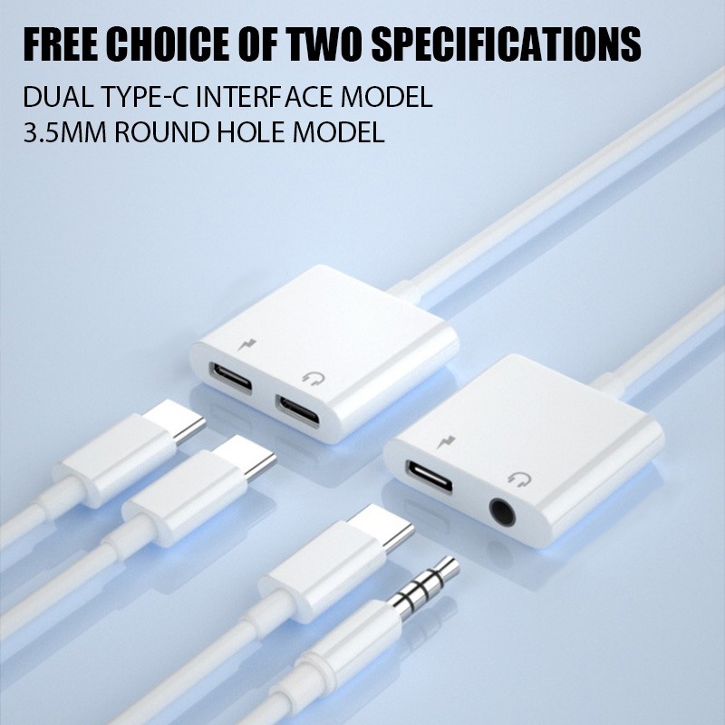Adaptateur USB C jack et charge 2 en 1 pour musique et appels Adaptateur USB C jack et charge 2 en 1 pour musique et appels, vue de face