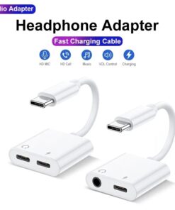 Adaptateur USB C jack et charge 2 en 1 pour musique et appels, vue arriere