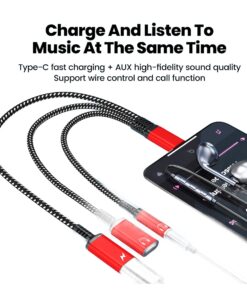 Adaptateur USB c jack et charge rapide 60 W, 3 en 1, vue de trois quarts