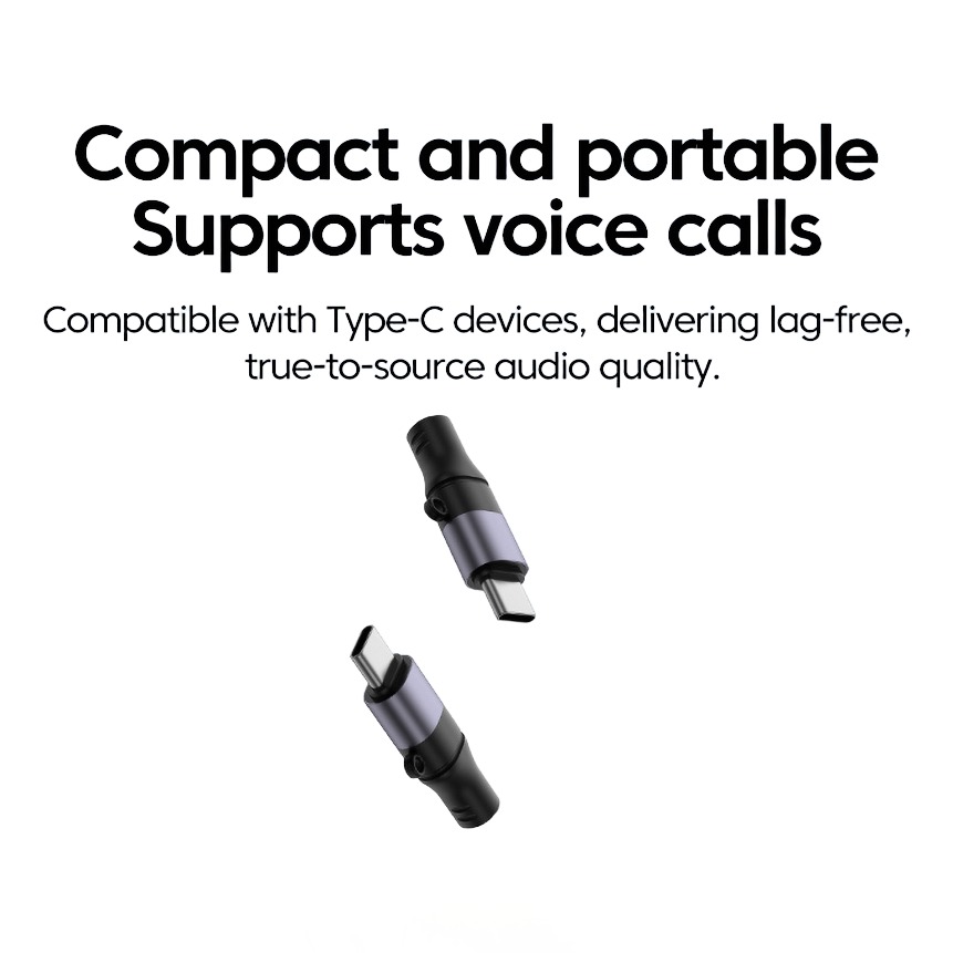 Adaptateur USB C jack mini avec convertisseur numérique intégré Adaptateur USB C jack mini avec convertisseur numérique intégré, vue de trois quarts