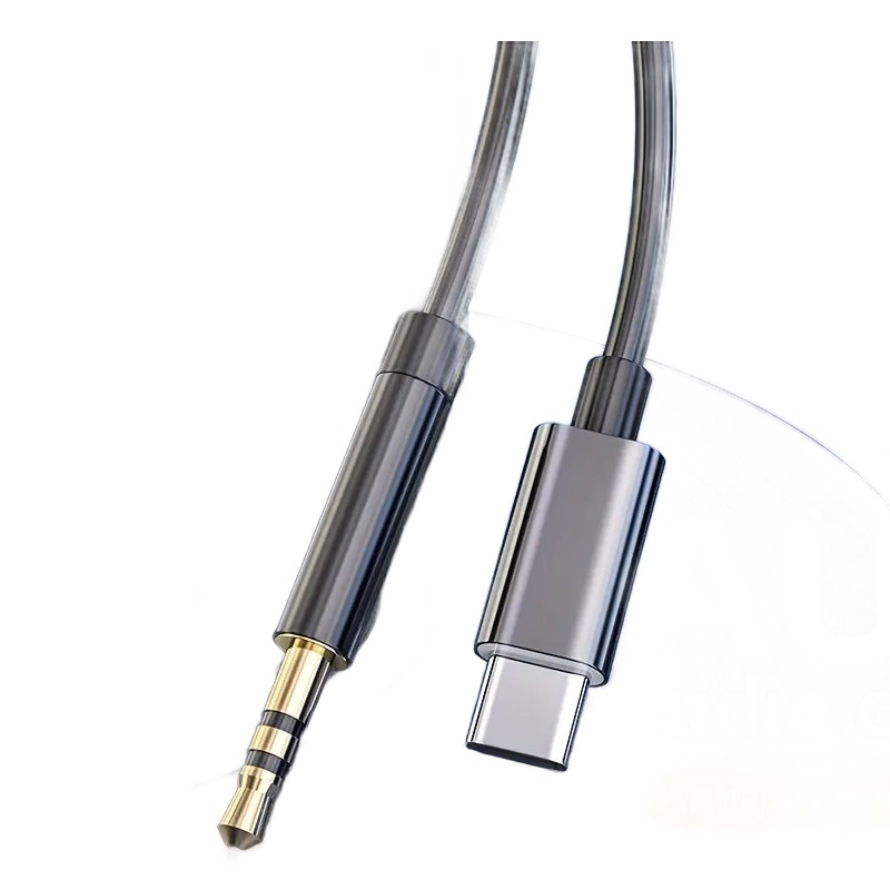 Adaptateur USB c jack pour autoradio et enceinte Adaptateur USB c jack pour autoradio et enceinte, vue de trois quarts