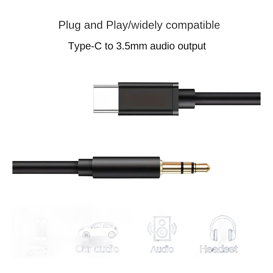 Adaptateur USB c jack pour autoradio et enceinte Adaptateur USB c jack pour autoradio et enceinte, vue de face