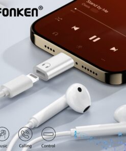 Adaptateur USB C jack pour casque filaire de telephone, vue de trois quarts