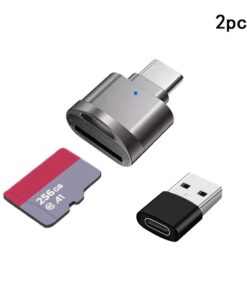 Adaptateur USB-C lecteur de cartes microSD, lot de deux, vue principale
