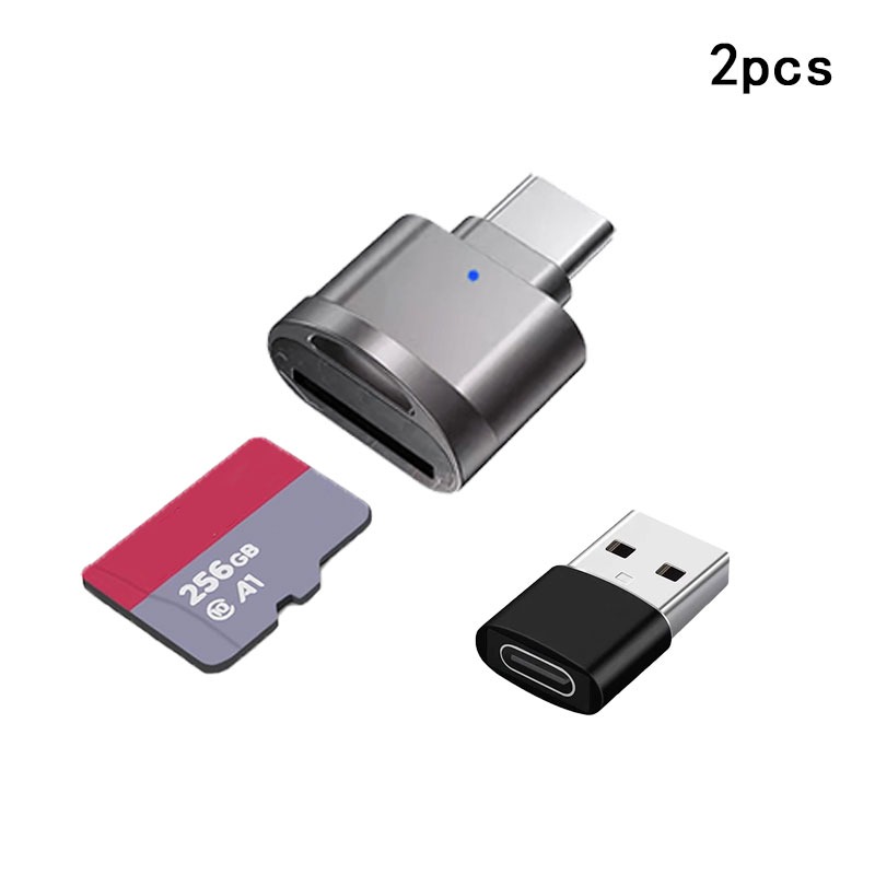 Adaptateur USB-C lecteur de cartes microSD, lot de deux Adaptateur USB-C lecteur de cartes microSD, lot de deux, vue principale