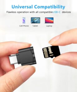 Adaptateur USB-C lecteur de cartes microSD, lot de deux, vue de trois quarts