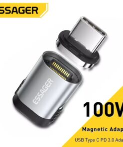 Adaptateur USB-C magnétique 24 broches, charge 100 W, vue de trois quarts