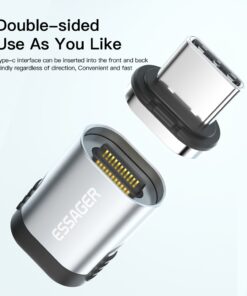 Adaptateur USB-C magnétique 24 broches, charge 100 W, vue de face