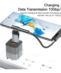 Adaptateur USB-C magnétique 24 broches, charge 100 W, vue de profil