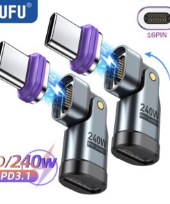Adaptateur USB-C magnétique 240 W à 16 broches, vue de trois quarts