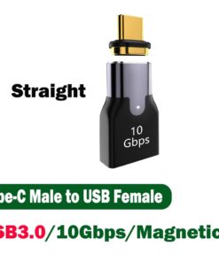 Adaptateur USB-C magnetique detachable en 40 Gbit, vue de trois quarts