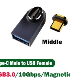 Adaptateur USB-C magnetique detachable en 40 Gbit, vue de profil