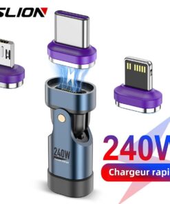 Adaptateur USB-C Magnétique USB-C Femelle vers Type-C Mâle 240W, vue de face