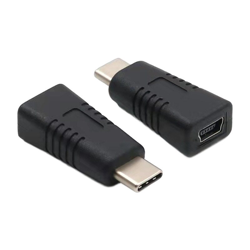 Adaptateur USB-C male vers mini USB femelle universel Adaptateur USB-C male vers mini USB femelle universel, vue de trois quarts